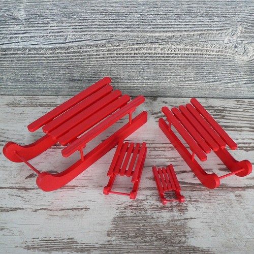 4er set schlitten aus holz - schlitten,