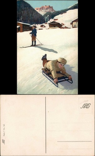 Ansichtskarte wintersport - ansichtskarte,