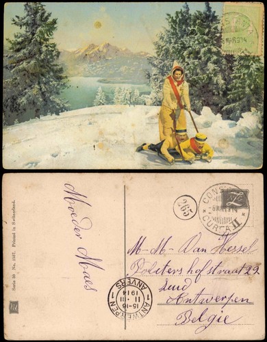 Ansichtskarte wintersport - ansichtskarte,