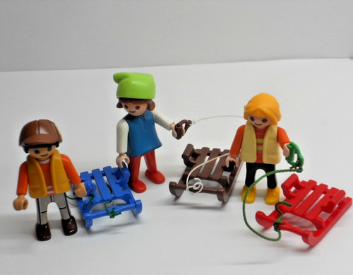 Kinder mit schlitten - kinder,