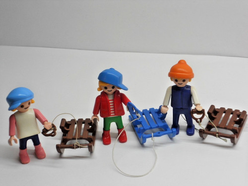 Kinder mit schlitten - kinder,