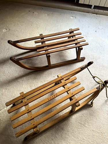 Davos holzschlitten braun - holzschlitten,