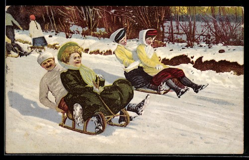 Ansichtskarte wintersport - ansichtskarte,